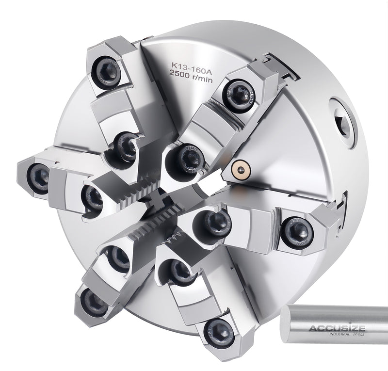 6-Jaw Self-Centering Scroll Lathe Chuck (Plain Back)