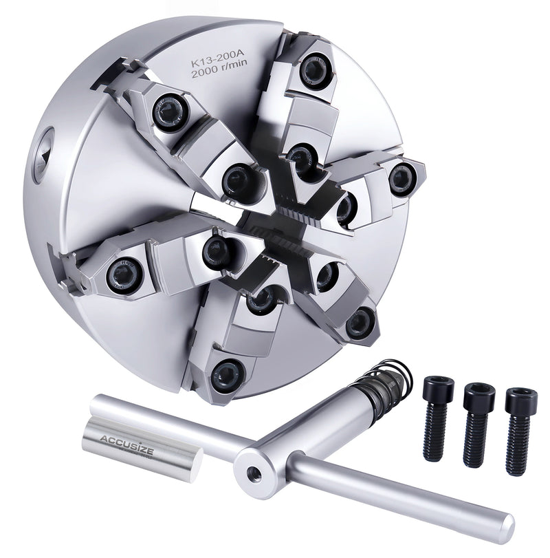 6-Jaw Self-Centering Scroll Lathe Chuck (Plain Back)