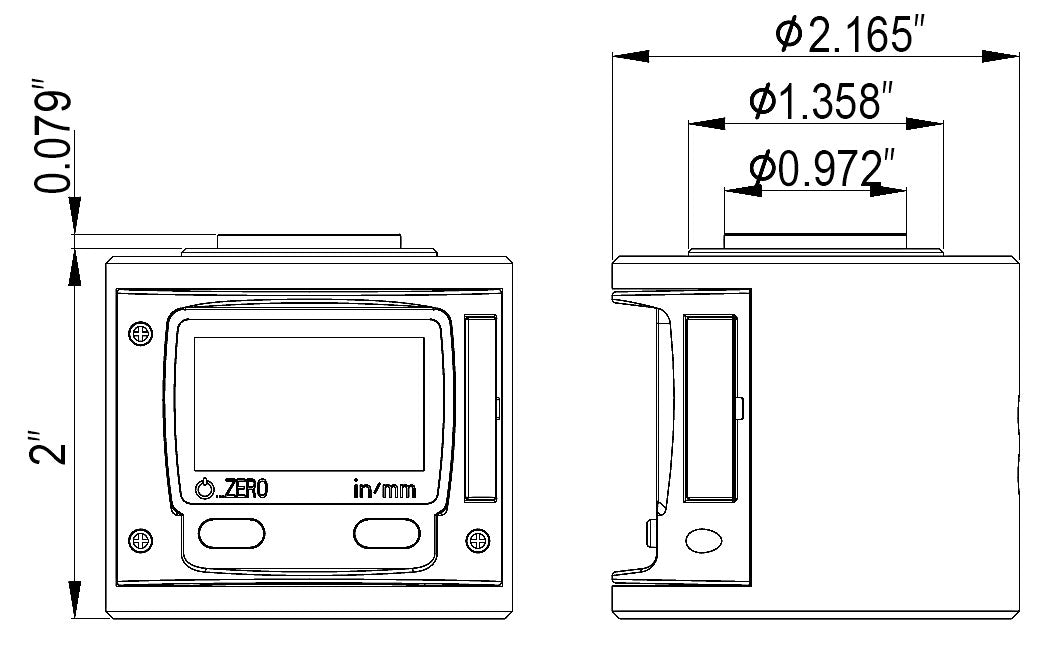 IP65 Electronic Digital Magnetic Height Presetter, 2" x 0.00005", in/mm, 0805-4016