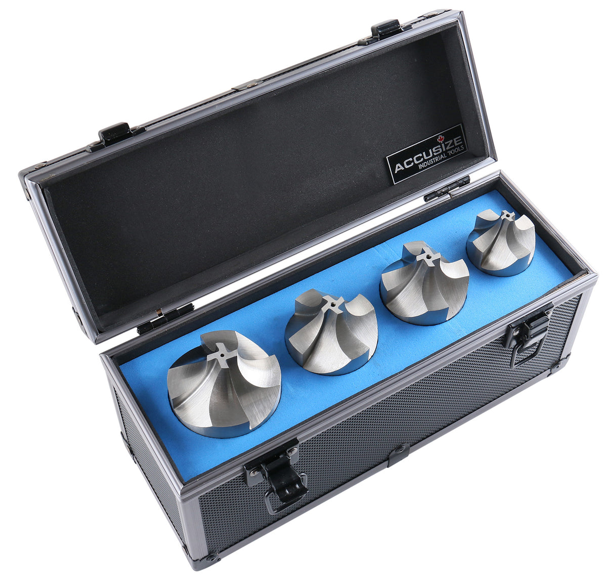 H.S.S. Corner Rounding End Mill Set 4 Pc Size from 1/2'' to 3/4'', 3/4'' Shank, 1011-0004