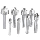 H.S.S. Corner Rounding End Mill Set Size from 1/16'' to 3/8'', 8 Pcs, 1011-0008