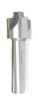 Hss Corner Roudning End Mill, 3/16'' Radius, 1/2'' Shank Dia, 7/8'' Largest Dia, 3'' Oal, 1011-0312