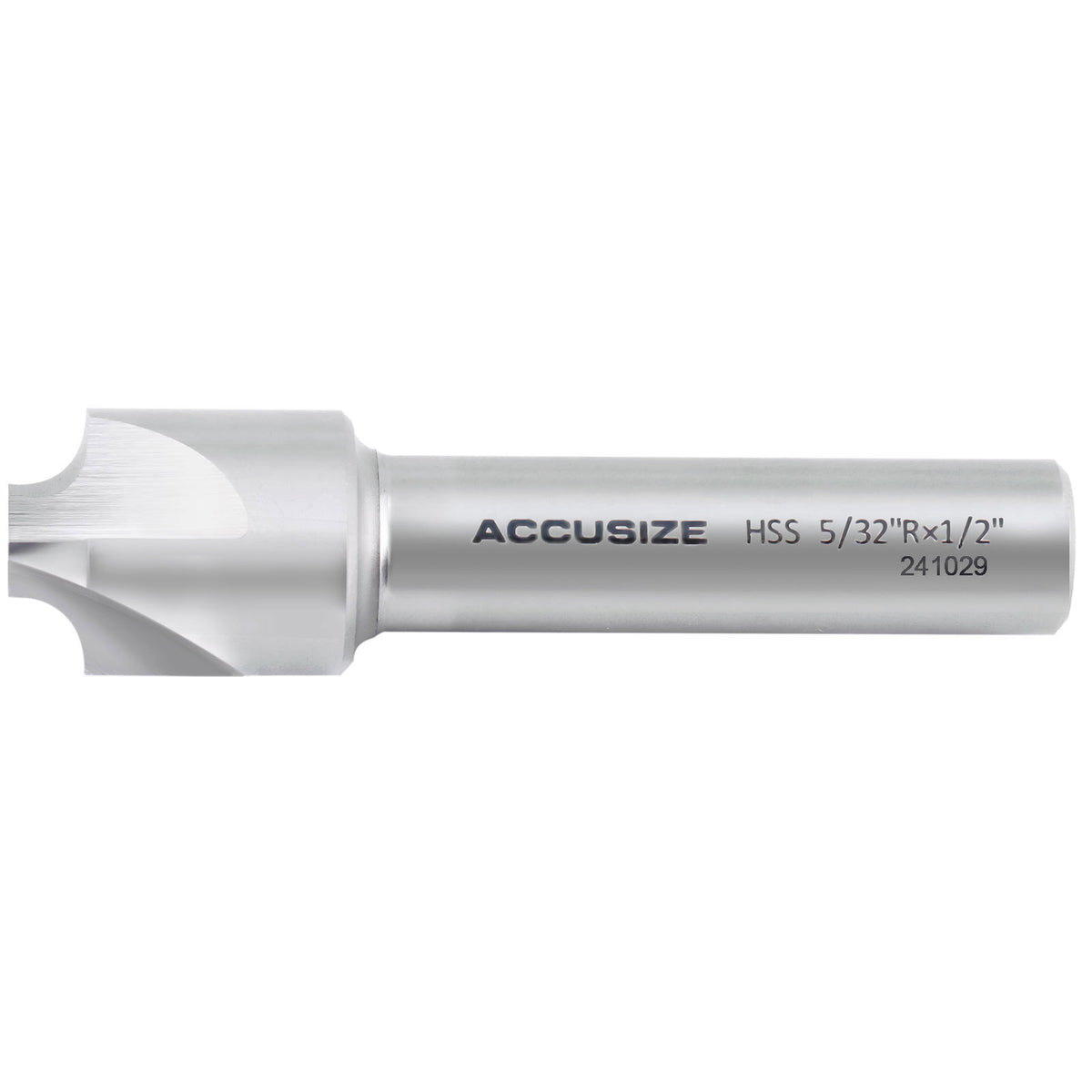 Hss Corner Roudning End Mill, 5/32'' Radius, 1/2'' Shank Diameter, 3/4'' Largest Diameter, 3'' Oal, 1011-0532