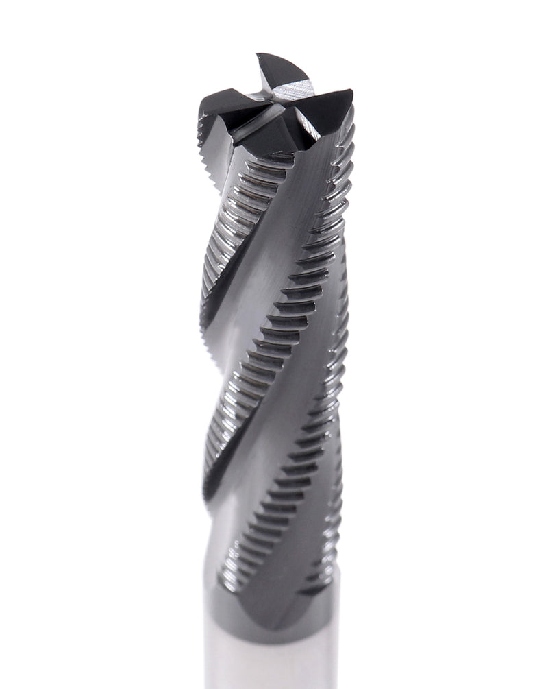 1/2'' Dia, M42 8% Cobalt Tialn Roughing End Mill, 1/2'' Shk Dia, 2'' Flt Length, 4'' Oal, 4 Flute, Coarse Tooth, 1102-0120