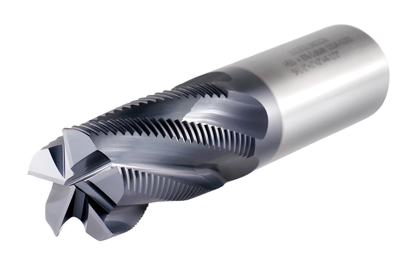 Fine Tooth, TiAlN Coated, M42-8% Cobalt Roughing End Mills
