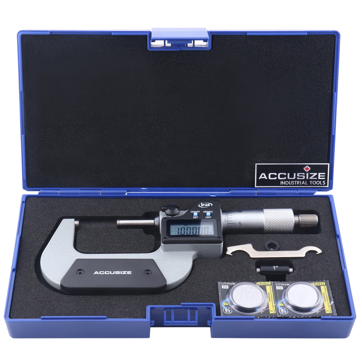Accusize Digital Micrometer, 1-2 in/25-50 mm, IP54, 1321-2534