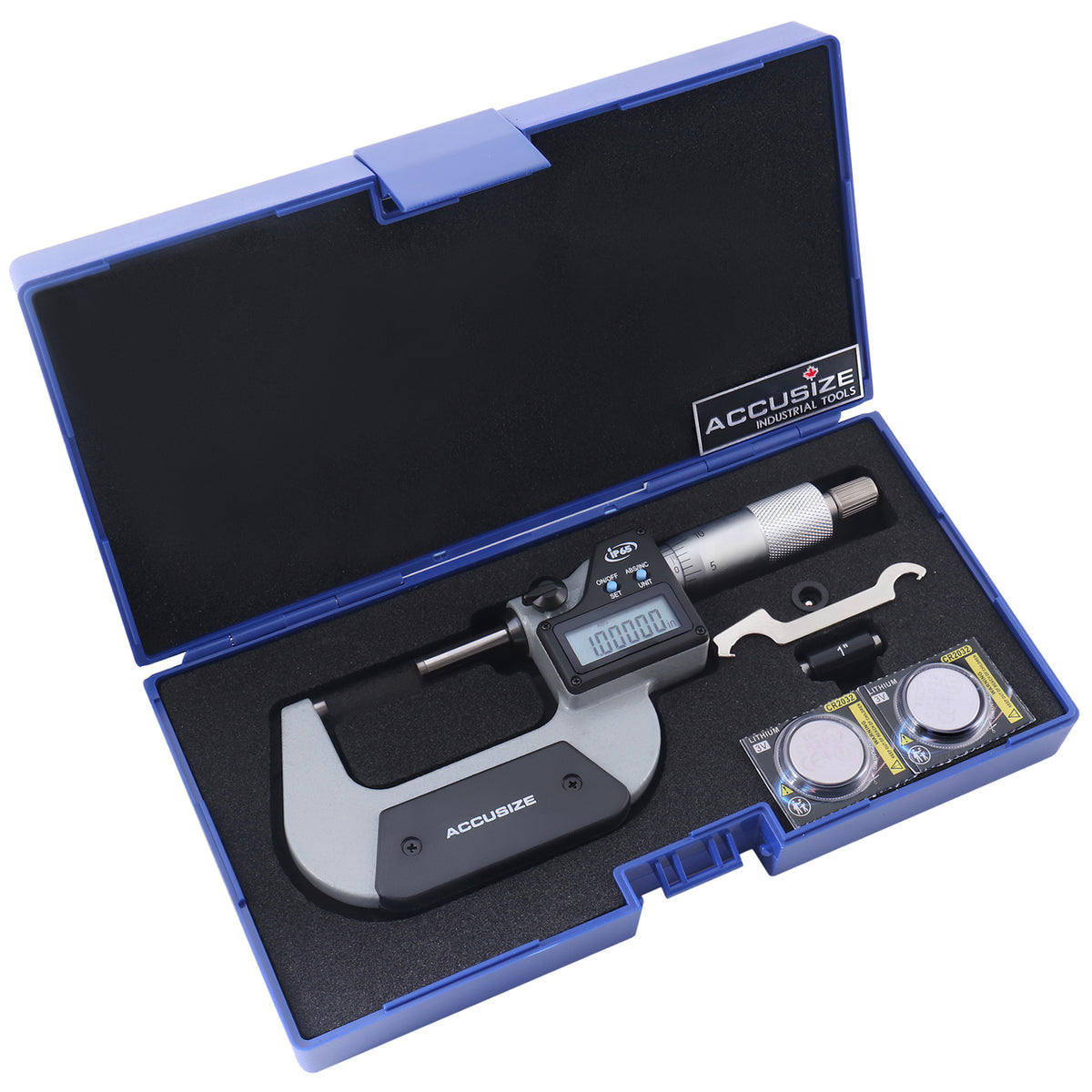 Accusize Digital Micrometer, 1-2 in/25-50 mm, IP54, 1321-2534