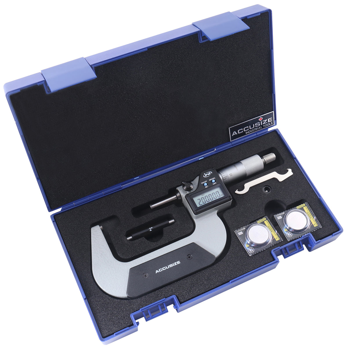 Accusize Digital Micrometer, 2-3 in/50-75 mm, IP54, 1322-3534