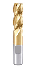 5/8'' Dia, 5/8'' Shk Dia, 1-5/8'' Flt Length, 3-3/4'' Oal, H.S.S. Finishing, Tin Coating End Mill, 1400-3213