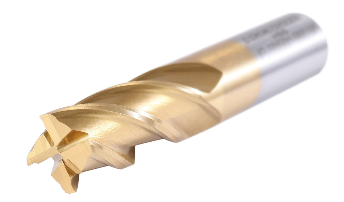 5/8'' Dia, 5/8'' Shk Dia, 1-5/8'' Flt Length, 3-3/4'' Oal, H.S.S. Finishing, Tin Coating End Mill, 1400-3213