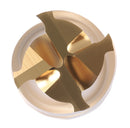 9/16'' Dia, 1/2'' Shk Dia, 1-1/8'' Flt Length, 3-3/8'' Oal, H.S.S. Finishing, Tin Coating End Mill, 1400-3214