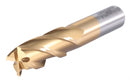 9/16'' Dia, 1/2'' Shk Dia, 1-1/8'' Flt Length, 3-3/8'' Oal, H.S.S. Finishing, Tin Coating End Mill, 1400-3214