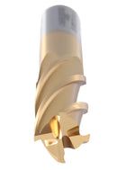 9/16'' Dia, 1/2'' Shk Dia, 1-1/8'' Flt Length, 3-3/8'' Oal, H.S.S. Finishing, Tin Coating End Mill, 1400-3214