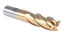 9/16'' Dia, 1/2'' Shk Dia, 1-1/8'' Flt Length, 3-3/8'' Oal, H.S.S. Finishing, Tin Coating End Mill, 1400-3214