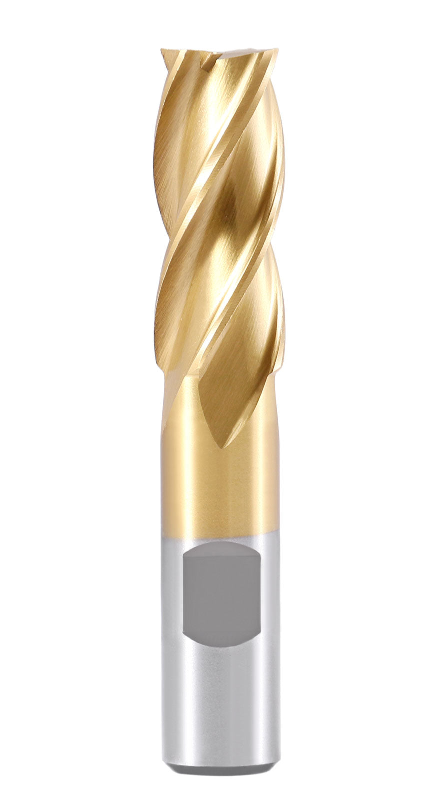 11/16'' Dia, 5/8'' Shk Dia, 1-5/8'' Flt Length, 3-3/4'' Oal, H.S.S. Finishing, Tin Coating End Mill, 1400-3215
