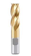 11/16'' Dia, 5/8'' Shk Dia, 1-5/8'' Flt Length, 3-3/4'' Oal, H.S.S. Finishing, Tin Coating End Mill, 1400-3215