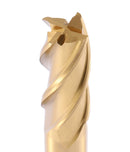 11/16'' Dia, 5/8'' Shk Dia, 1-5/8'' Flt Length, 3-3/4'' Oal, H.S.S. Finishing, Tin Coating End Mill, 1400-3215
