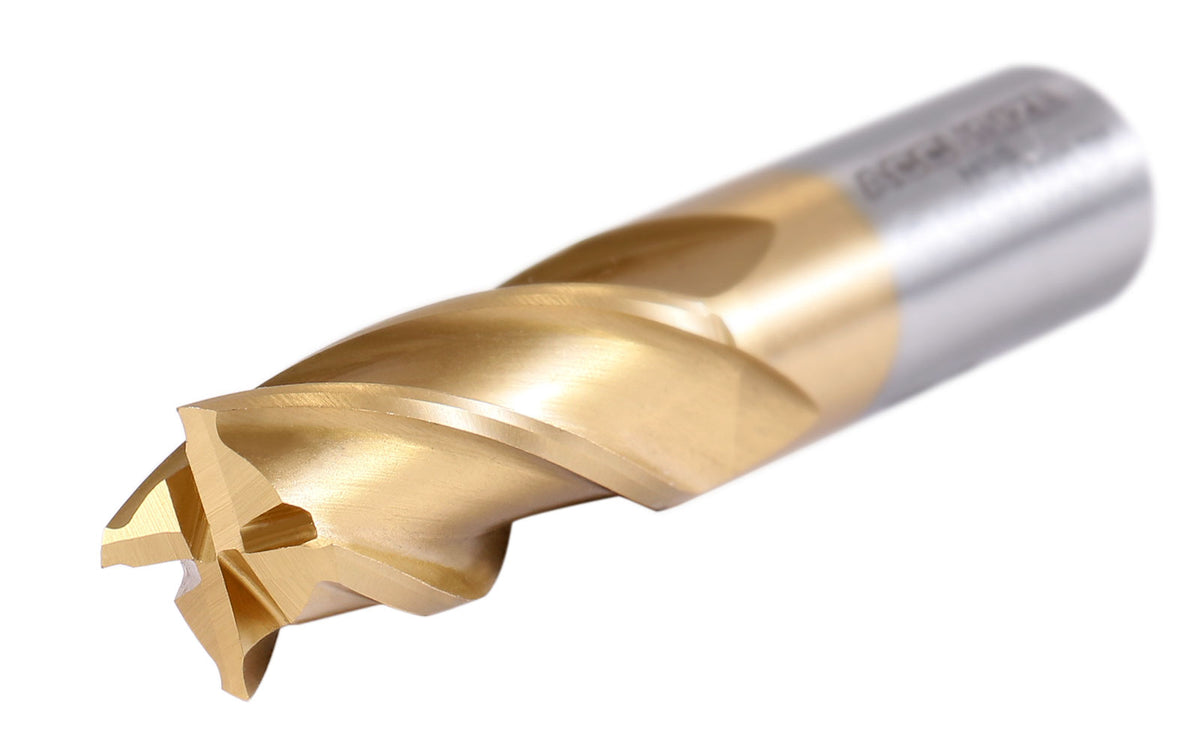 3/4'' Dia, 3/4'' Shk Dia, 1-5/8'' Flt Length, 3-7/8'' Oal, H.S.S. Finishing, Tin Coating End Mill, 1400-3217