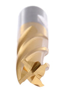 3/4'' Dia, 3/4'' Shk Dia, 1-5/8'' Flt Length, 3-7/8'' Oal, H.S.S. Finishing, Tin Coating End Mill, 1400-3217