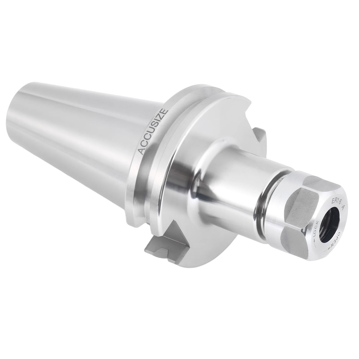 Cat40 V-Flange Collet Chuck for Er16 Collets, Draw Bar Thread 5/8-11'', 8000 RPM, with A Projection Length 2.76'', 1601-0005