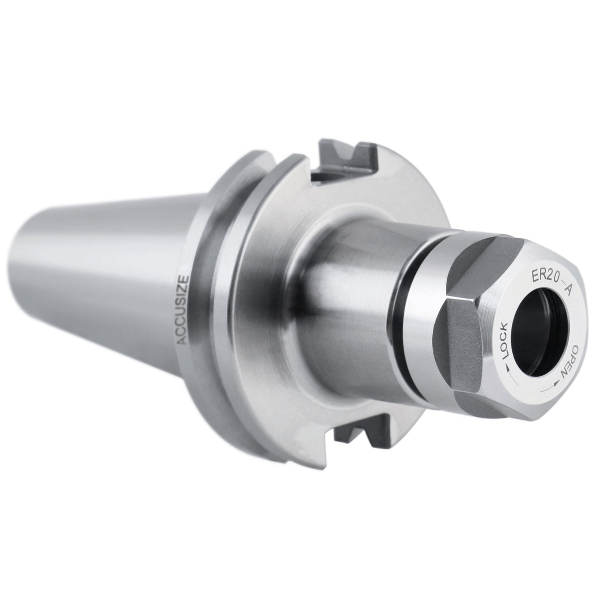Cat40 V-Flange Collet Chuck for Er20 Collets, Draw Bar Thread 5/8-11'', 8000 RPM, with A Projection Length 2.76'', 1601-0025