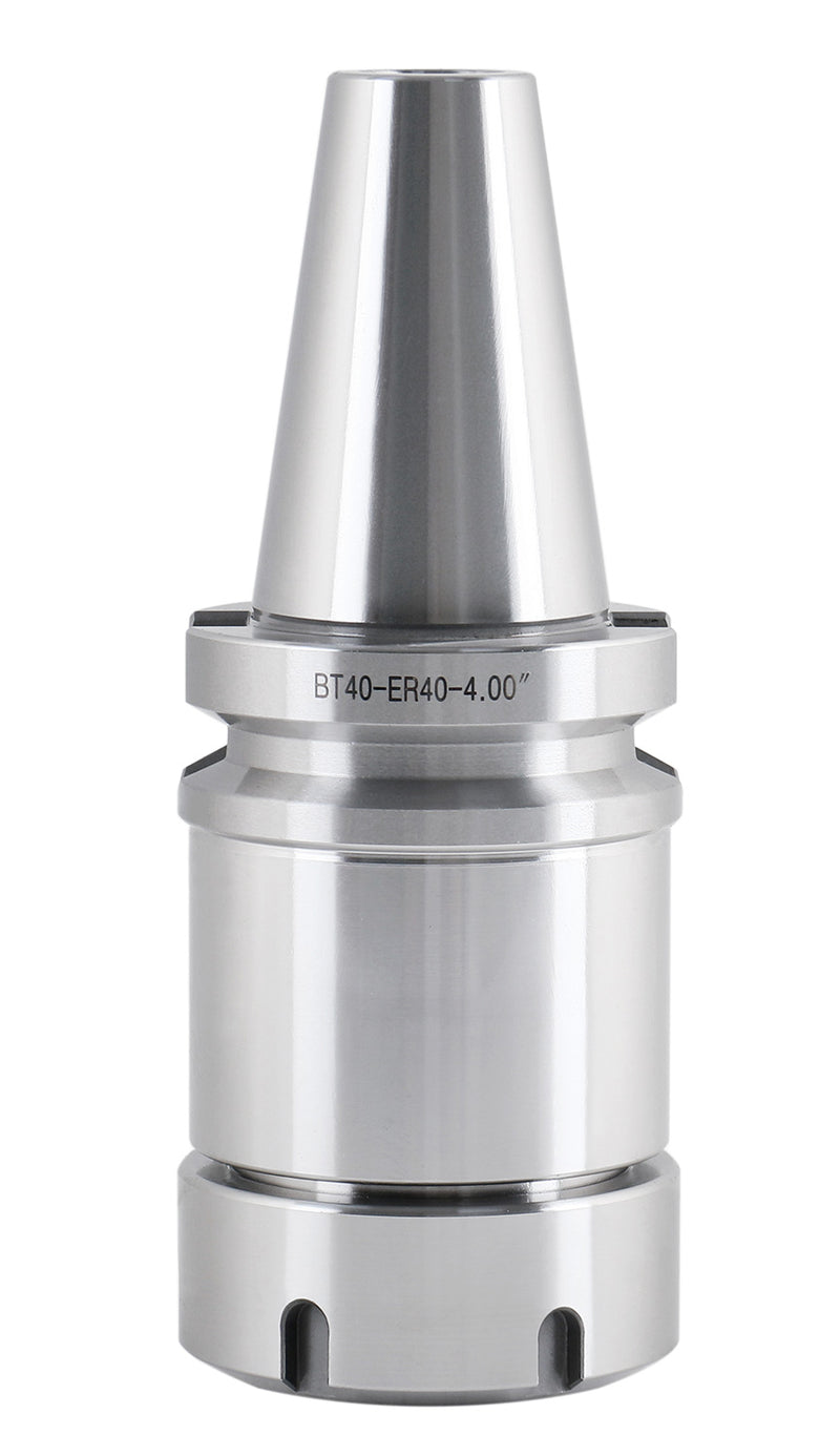 BT40 V-Flange Collet Chuck for ER40 Collets, Draw Bar Thread M16x2, 8000 RPM, with A Projection Length 4'', 1608-0040