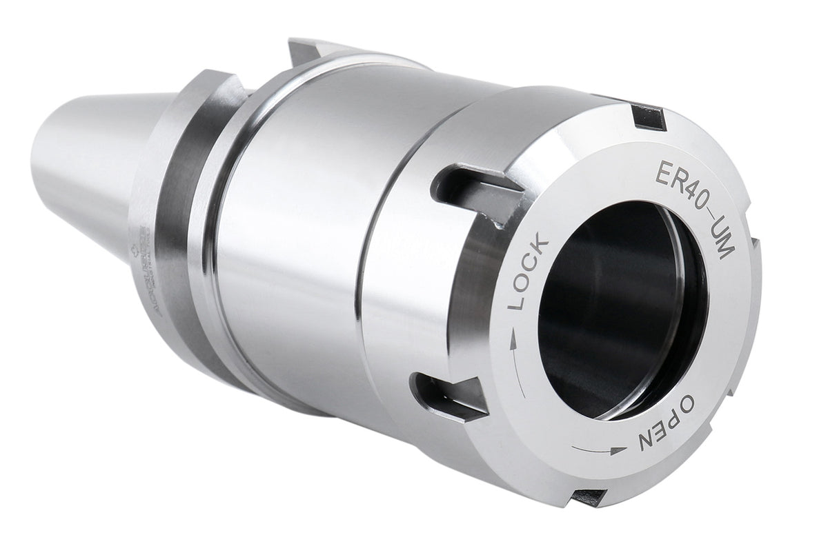 BT40 V-Flange Collet Chuck for ER40 Collets, Draw Bar Thread M16x2, 8000 RPM, with A Projection Length 4'', 1608-0040