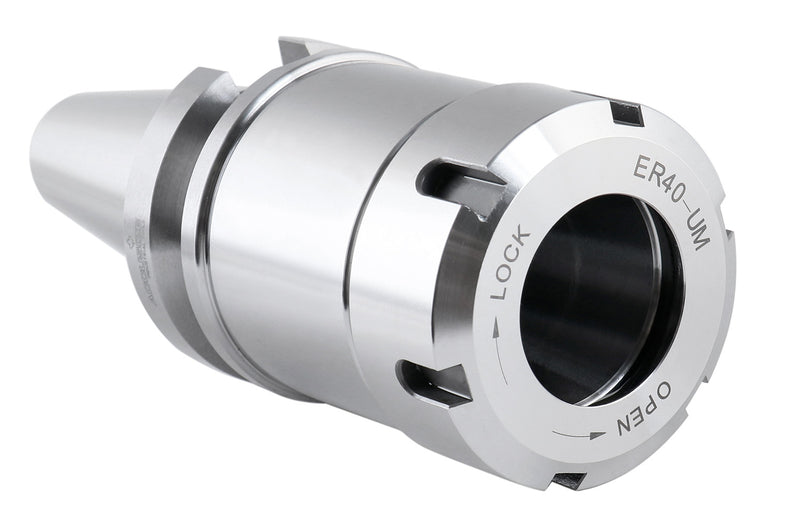 BT40 V-Flange Collet Chuck for ER40 Collets, Draw Bar Thread M16x2, 8000 RPM, with A Projection Length 4'', 1608-0040