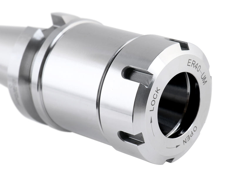 BT40 V-Flange Collet Chuck for ER40 Collets, Draw Bar Thread M16x2, 8000 RPM, with A Projection Length 4'', 1608-0040