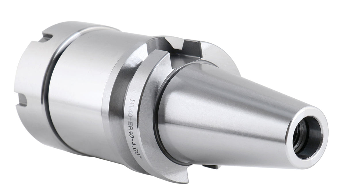 BT40 V-Flange Collet Chuck for ER40 Collets, Draw Bar Thread M16x2, 8000 RPM, with A Projection Length 4'', 1608-0040