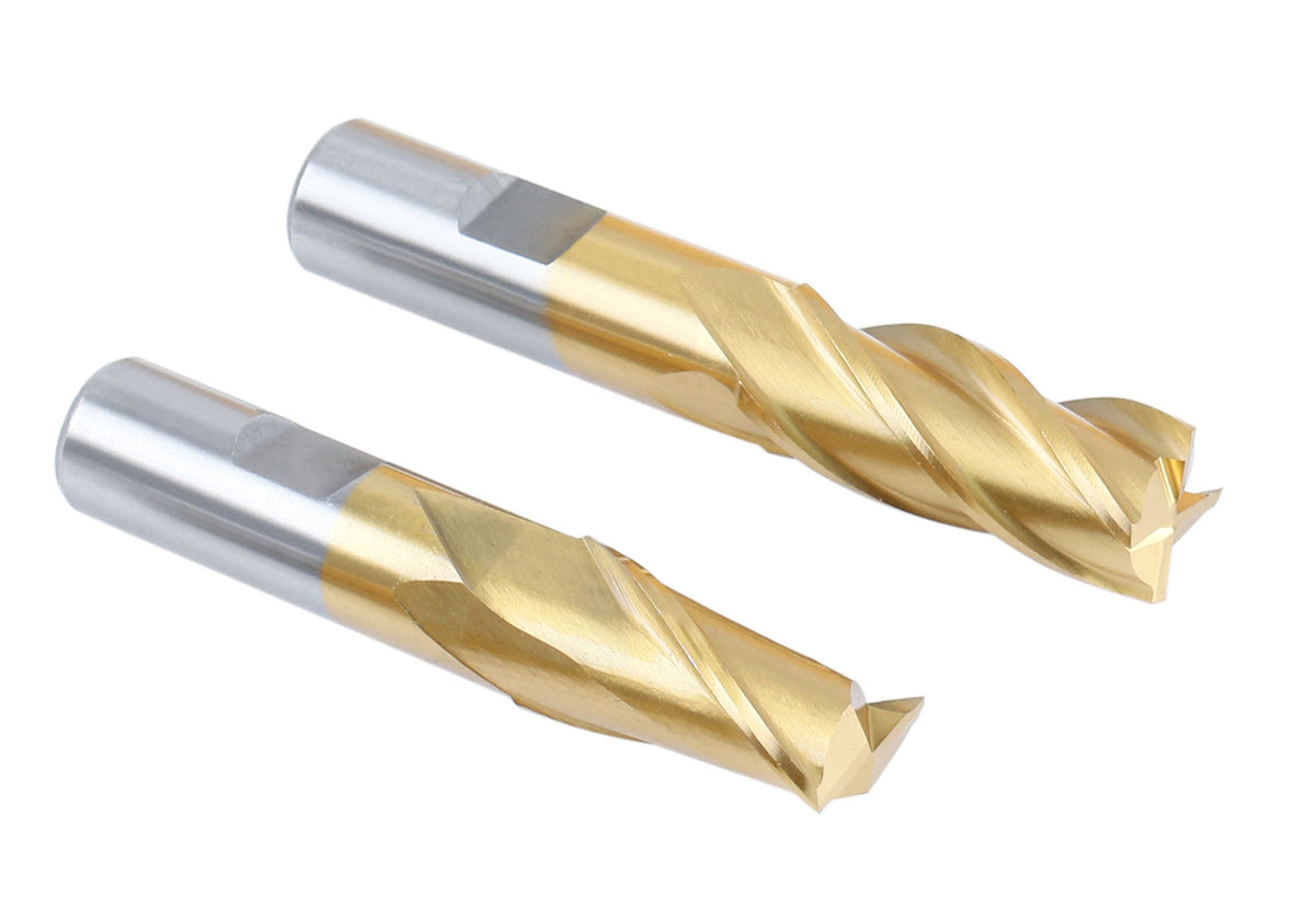 20 Pc Hss Tin Coated End Mill Set, 2 Flute and 4 Flute, Cutting Diameter from 3/16'' up to 3/4'', 1810-0100