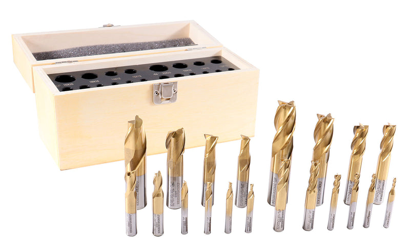 1810-0104, Metric 20pc TIN Coated End Mill Sets