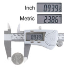 Digital Caliper, 0-6''/0-150 mm Range by 0.0005''/0.01 mm Resolution, Large LCD, Ip54 Water Resistant, 2015-0150