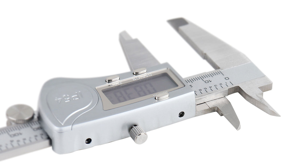 Digital Caliper, 0-8''/0-200 mm Range by 0.0005''/0.01 mm Resolution, Large LCD, Ip54 Water Resistant, 2015-0200