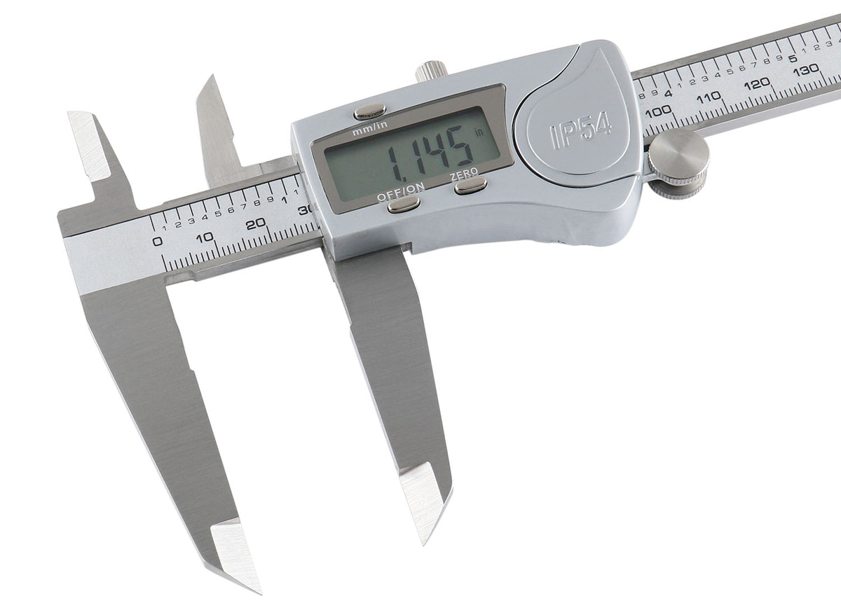Digital Caliper, 0-12''/0-300 mm Range by 0.0005''/0.01 mm Resolution, Large LCD, Ip54 Water Resistant, 2015-0300