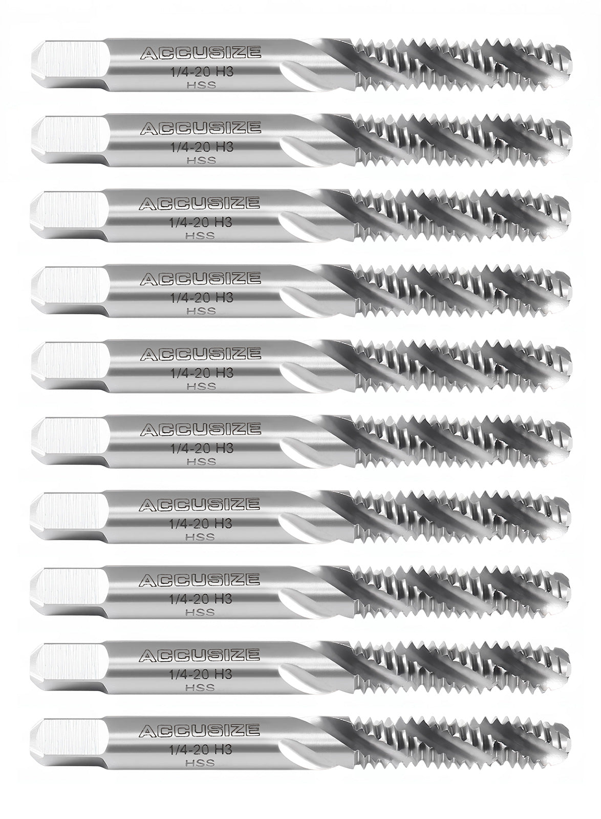 1/4-20Nc, H.S.S. Spiral Flute Tap, Ansi, Ground, 2022-0013x10