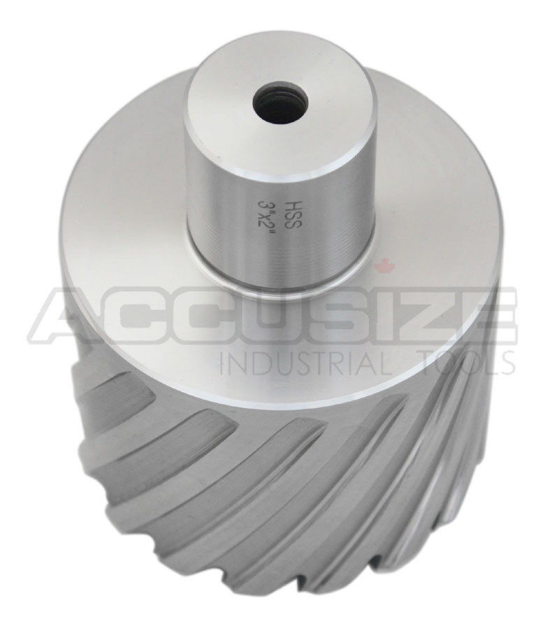Fraises annulaires H.S.S. de 2" Profondeur de coupe avec tige Weldon 3/4" ou 1-1/4 po, sol CBN, norme ANSI