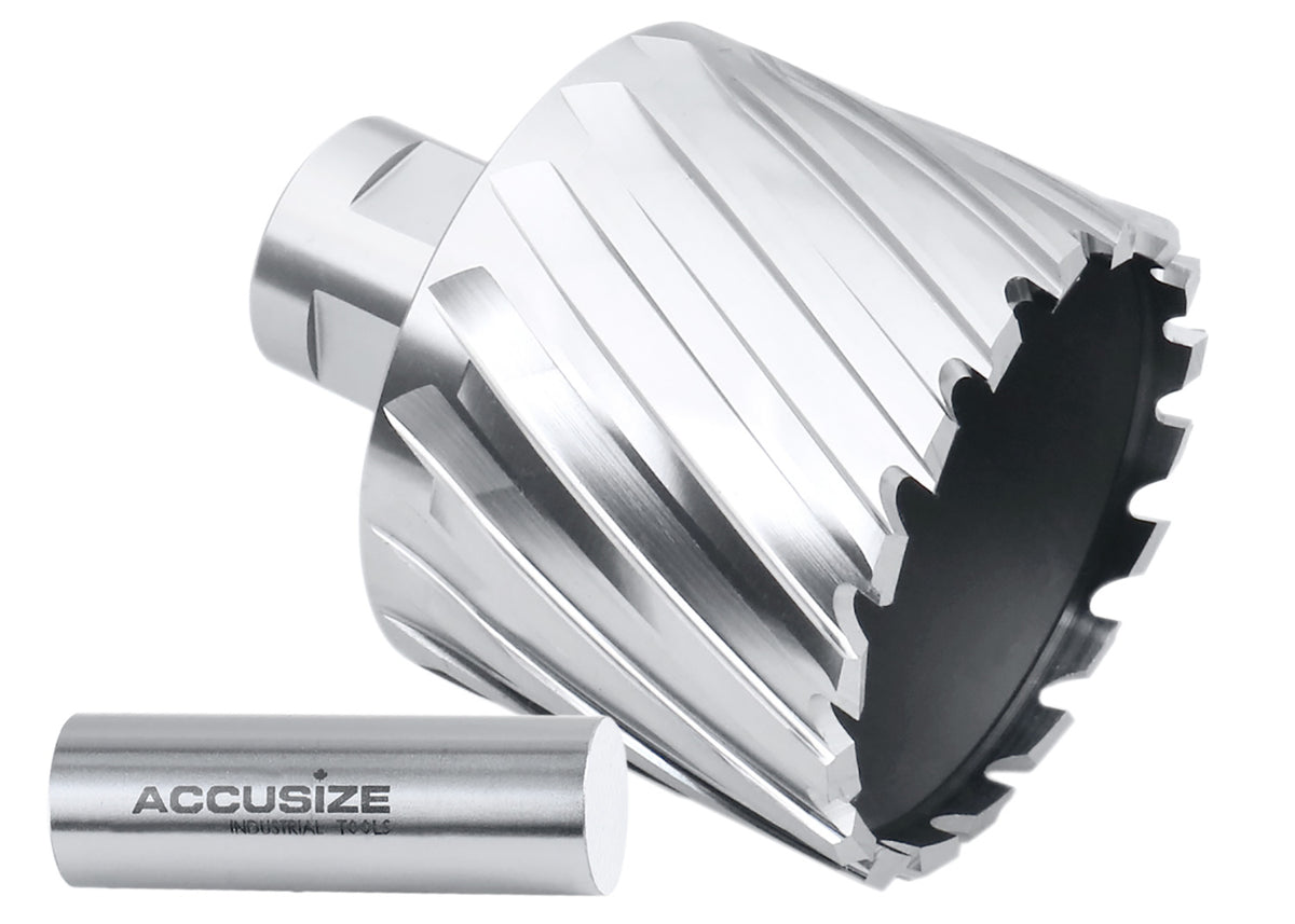 Fraises annulaires H.S.S. de 2" Profondeur de coupe avec tige Weldon 3/4" ou 1-1/4 po, sol CBN, norme ANSI