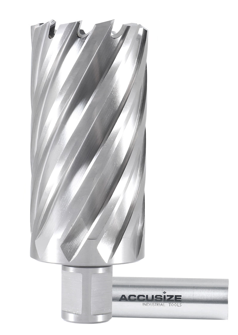 Fraises annulaires H.S.S. 3" Profondeur de coupe avec tige Weldon 3/4", sol CBN, norme ANSI
