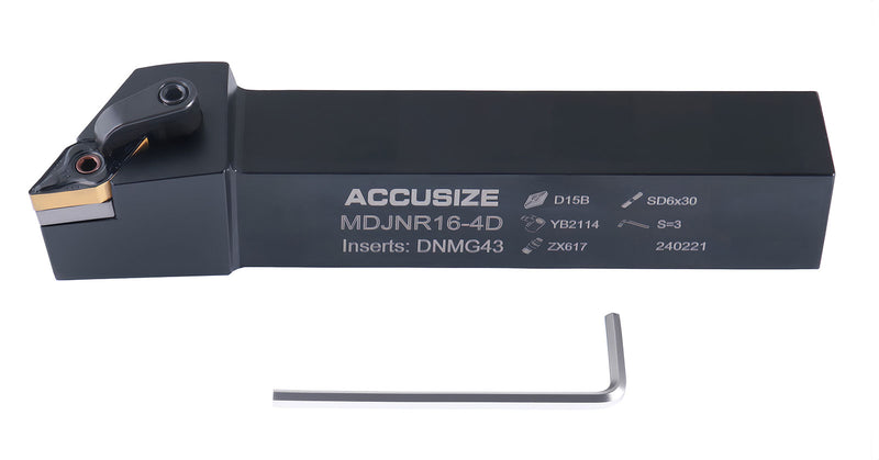 MDJN R/L Toolholders, with DNMG Inserts, Right-Hand and Left-Hand
