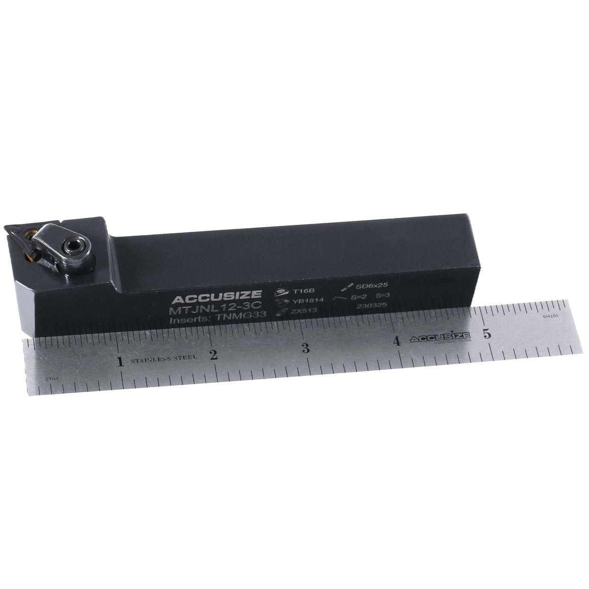 MTJNL12‑3C Turning Tool Holder, Left Hand, 3/4" Shank x 5" OAL, Includes TNMG332 Carbide Insert, 2312-6008