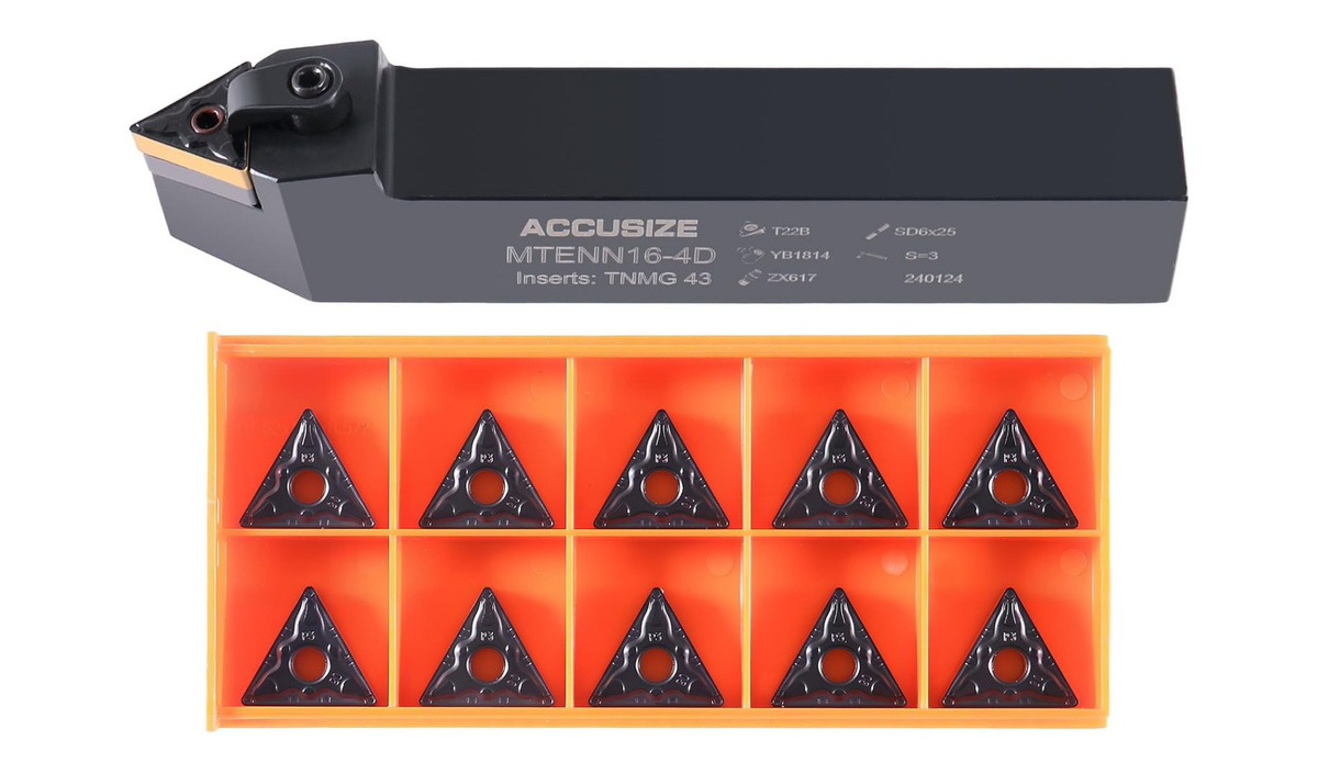Porte-outils MTENN avec inserts en carbure TNMG