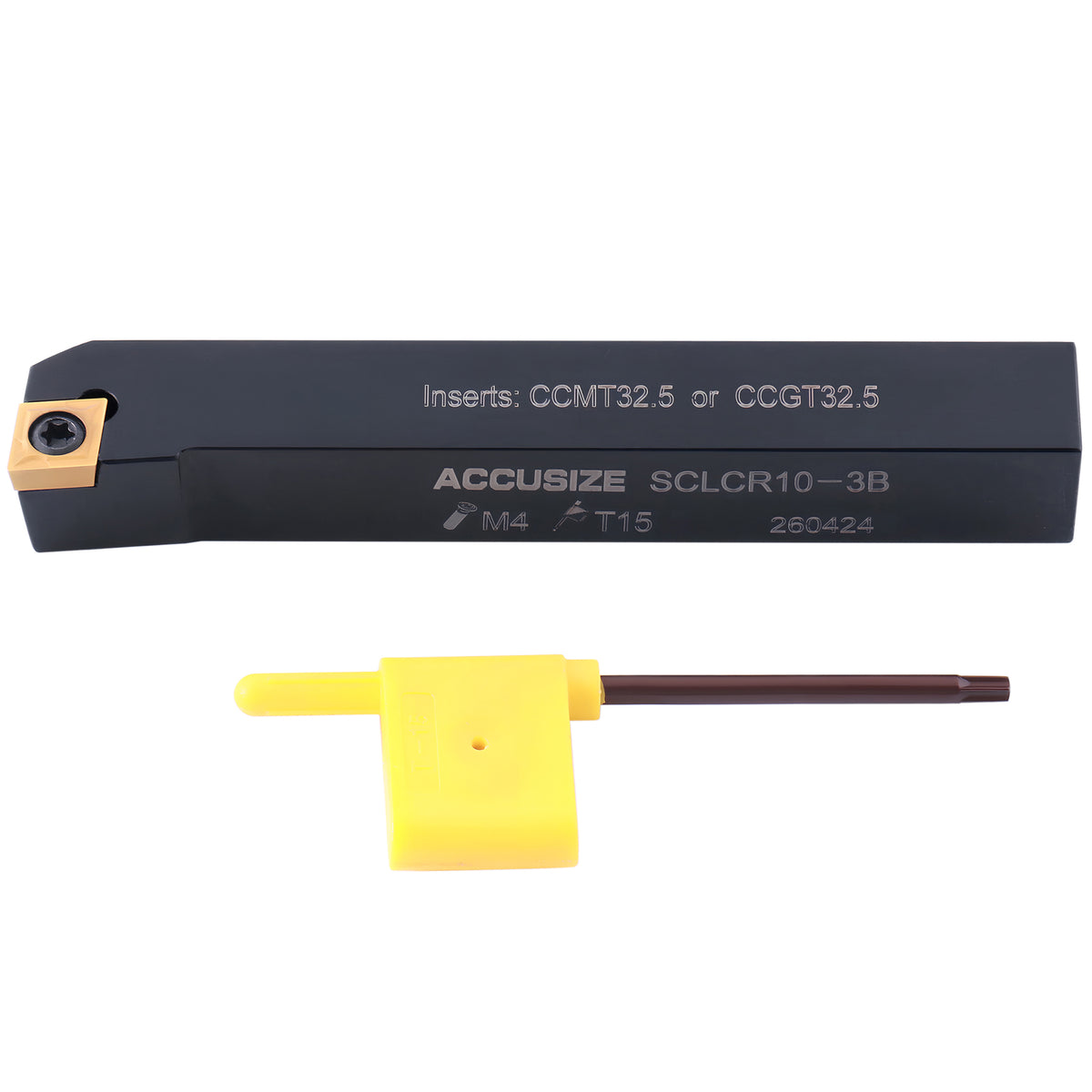 Accusize Indexable Right-Hand SCLC R-10-3B Toolholder, 5/8 x 4-1/2 in