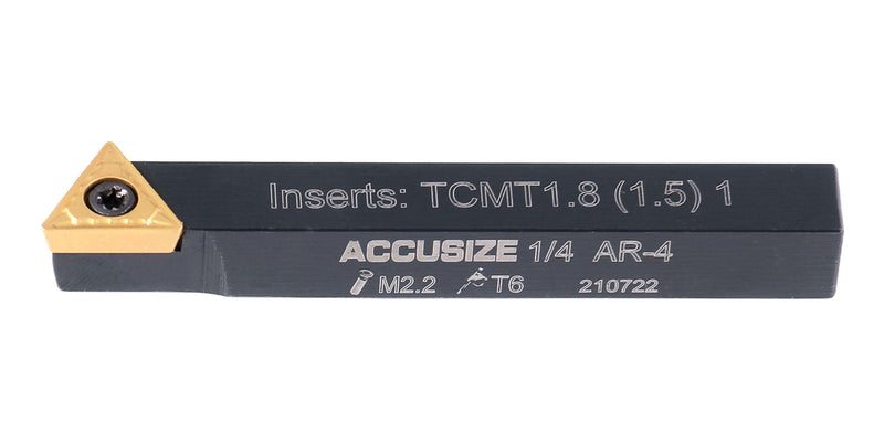 1/4'' by 2'' Oal 5 Pc Indexable Turning Tool Set with Tcmt1.8(1.5) Carbide Inserts, 2380-5022