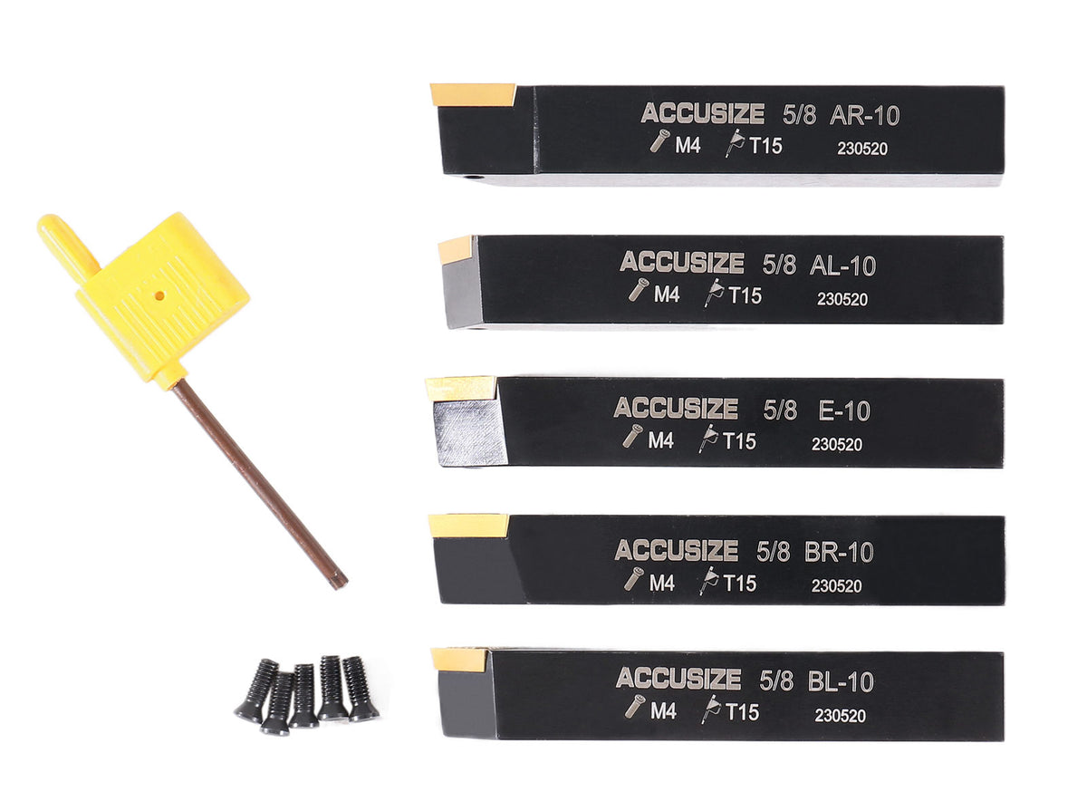 5/8'' 5 Pc Indexable Turning Tool Set, 2380-5102