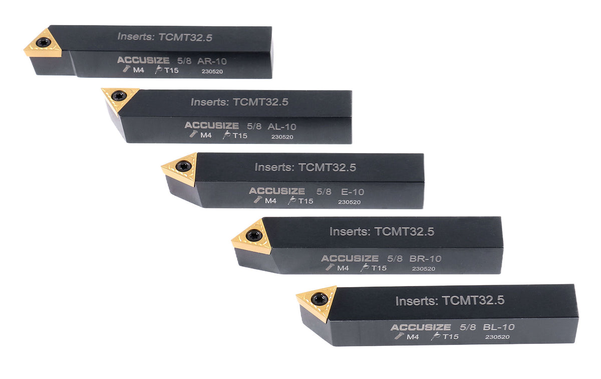 5/8'' 5 Pc Indexable Turning Tool Set, 2380-5102