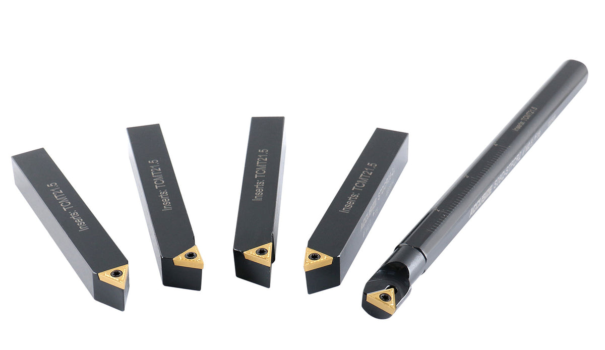 1/2" 5 pc/set Indexable Turning Tool Set (4 Pc Turning + 1 Pc Boring), 2386-0012