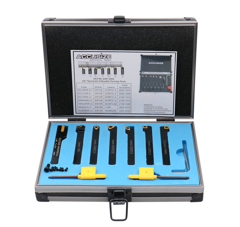 7 Pc Lathe Toolset, Indexable Carbide Turning Tools