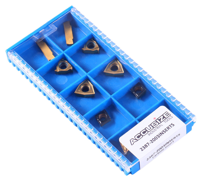 2 Pc of Each Kind of Carbide Inserts for 2387-2003, CVD Coated and Tin Coated, Total 10 Pieces, 2387-2003inserts
