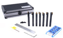 7 Pieces/Set 3/8'' Indexable Carbide Turning Tool Set with 10 Extra Carbide Inserts in Fitted Box, 2387-2003plus